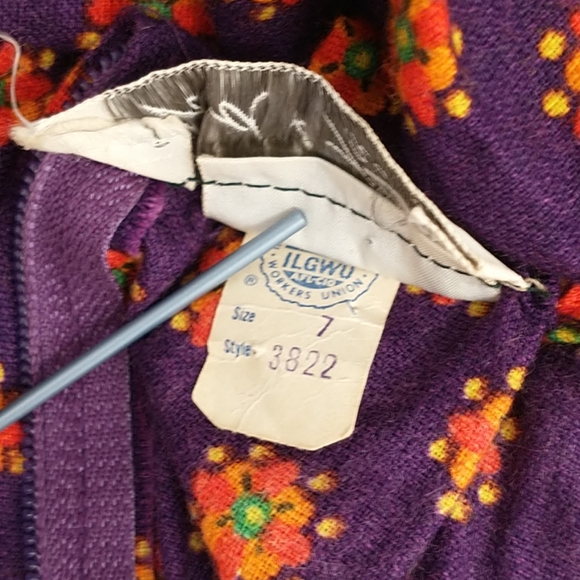 Rare Psychedelic Peasant Dress Vintage 70's Girls - Picture 9 of 11